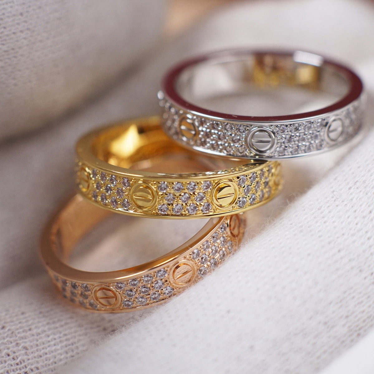 [OAKJURI Jewelry] LOVE RING 4.0MM DIAMOND PAVED