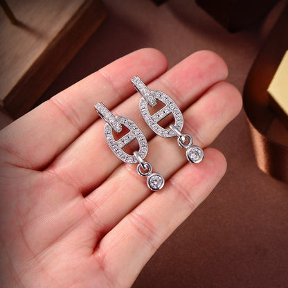 [OAKJURI Jewelry]HM CHAINE DIAMOND EARRINGS