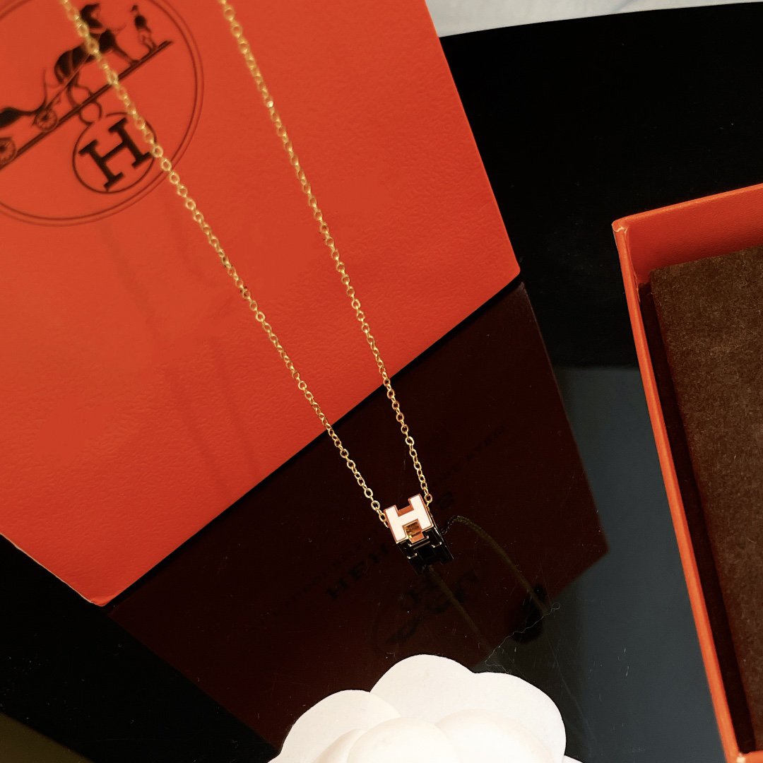 [OAKJURI Jewelry]H WHITE SQUARE GOLD NECKLACE