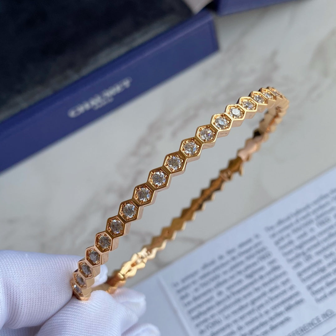 [OAKJURI Jewelry]BEE LOVE GOLD BRACELET FULL DIAMOND