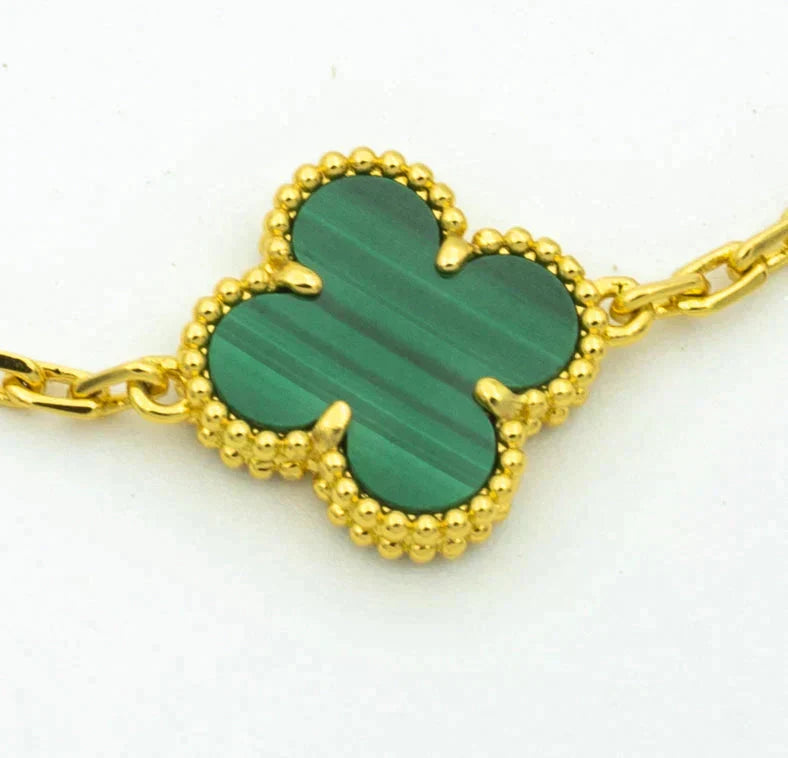 [OAKJURI Jewelry] CLOVER 5 MOTIF MALACHITE BRACELET COLLECTION