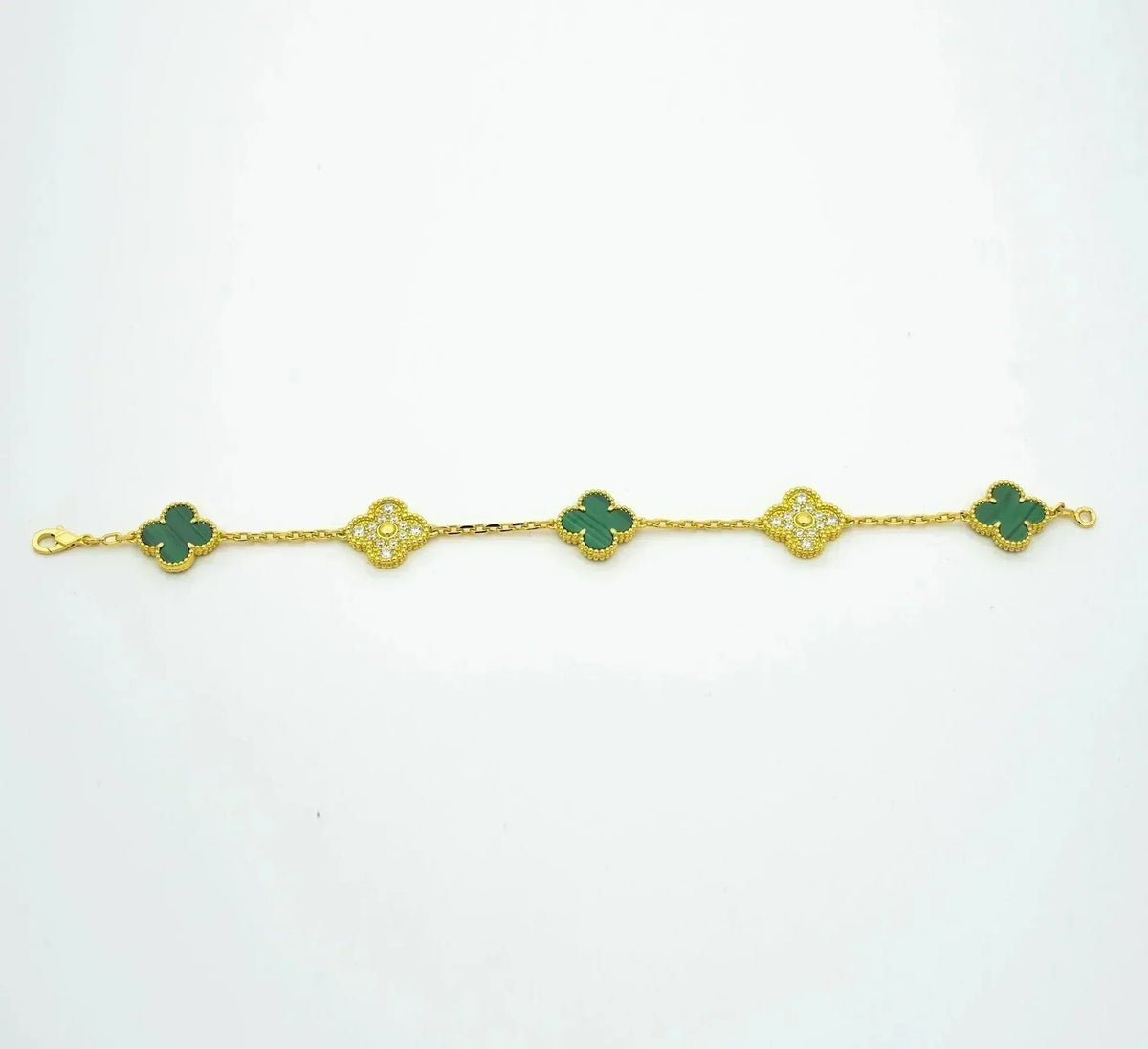[OAKJURI Jewelry] CLOVER 5 MOTIF MALACHITE BRACELET COLLECTION