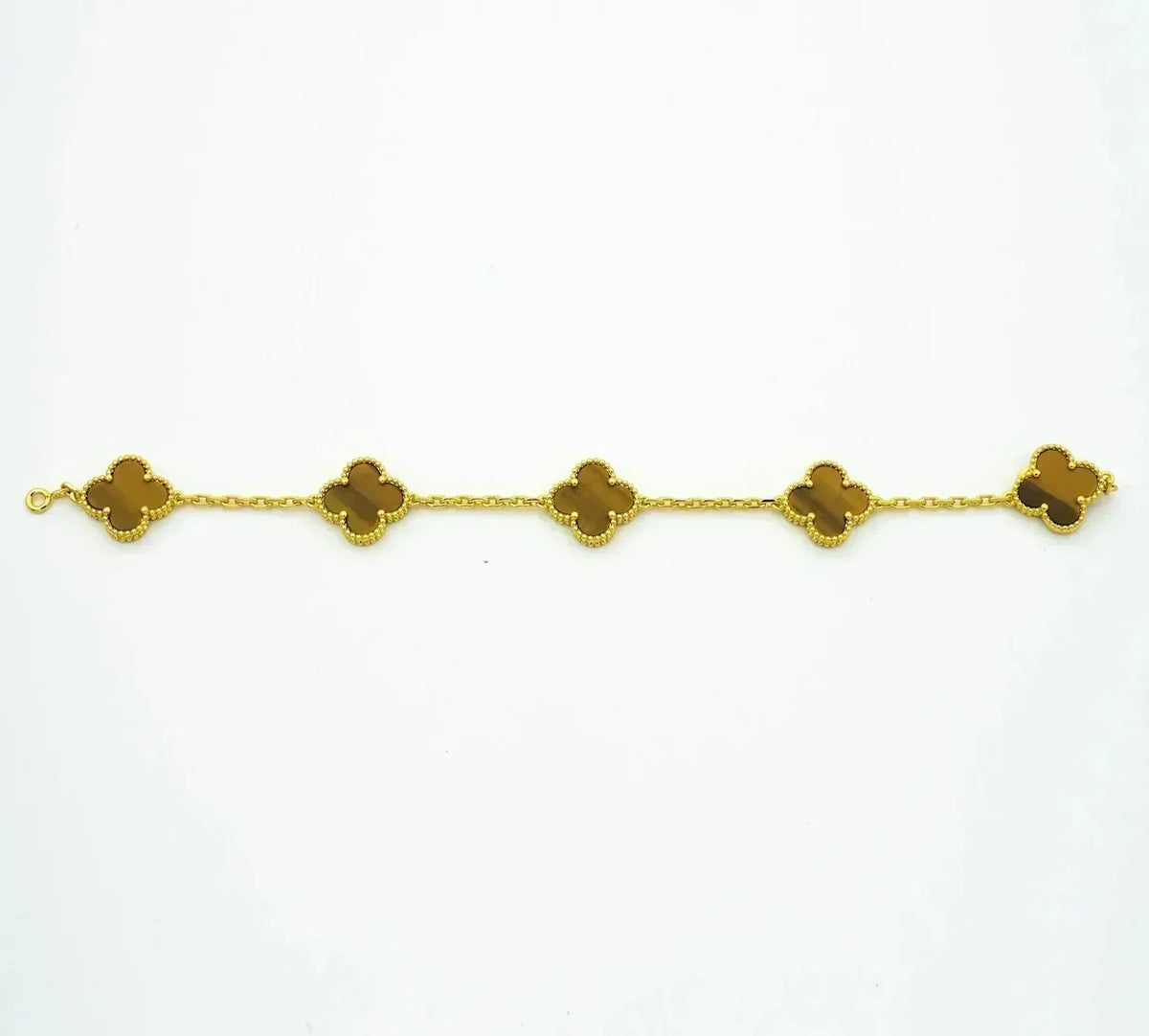 [OAKJURI Jewelry] CLOVER 5 MOTIFS TIGER EYE BRACELET COLLECTION