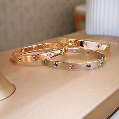 [OAKJURI Jewelry]2026 RAINBOW LOVE BRACELET 6.1MM  10 DIAMONDS