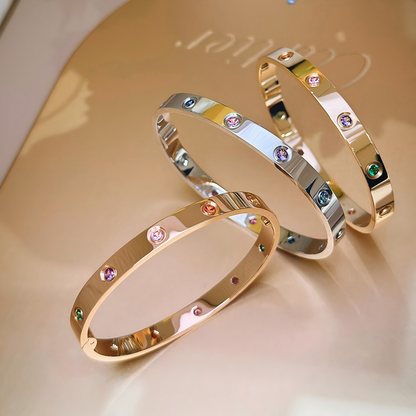 [OAKJURI Jewelry]2026 RAINBOW LOVE BRACELET 6.1MM  10 DIAMONDS