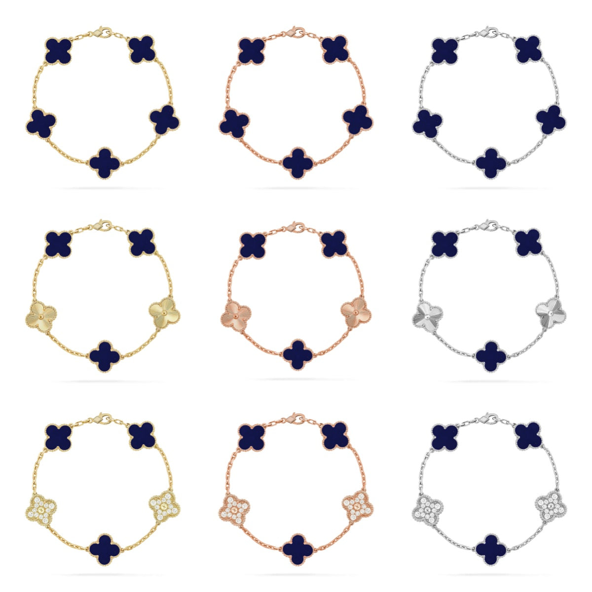 [OAKJURI Jewelry]CLOVER 5 MOTIF LAPIS LAZULI BRACELET COLLECTION