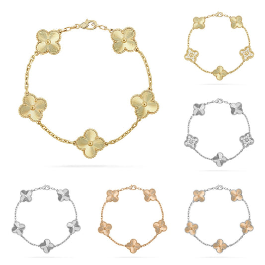 [OAKJURI Jewelry] CLOVER 5 MOTIF LASER BRACELET COLLECTION