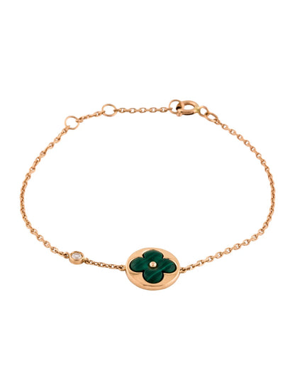 [OAKJURI Jewelry]SUN MALACHITE 1 DIAMOND PINK GOLD BRACELET