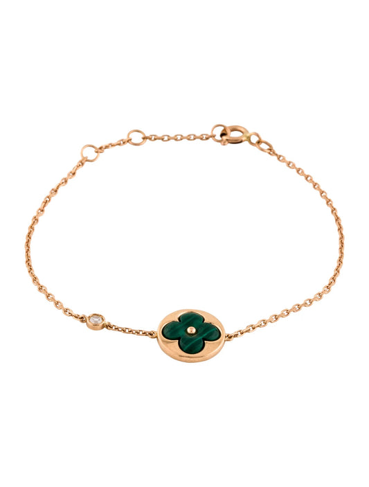 [OAKJURI Jewelry]SUN MALACHITE 1 DIAMOND PINK GOLD BRACELET