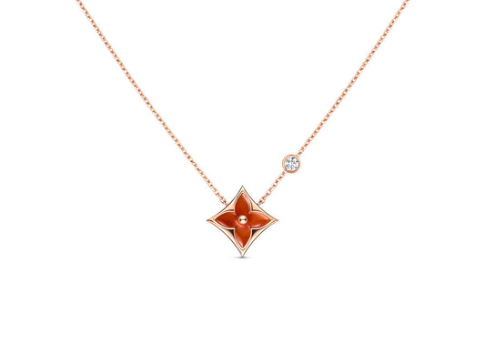 [OAKJURI Jewelry]STAR NECKLACE PINK GOLD 1 DIAMOND