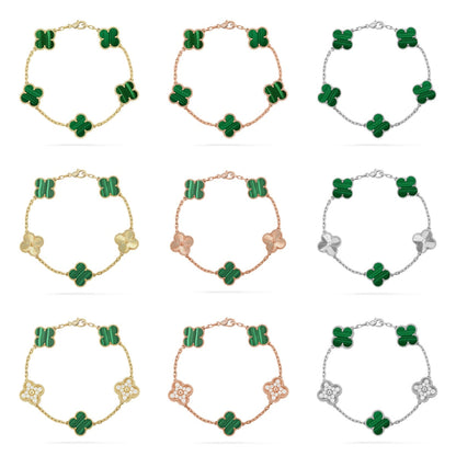 [OAKJURI Jewelry] CLOVER 5 MOTIF MALACHITE BRACELET COLLECTION