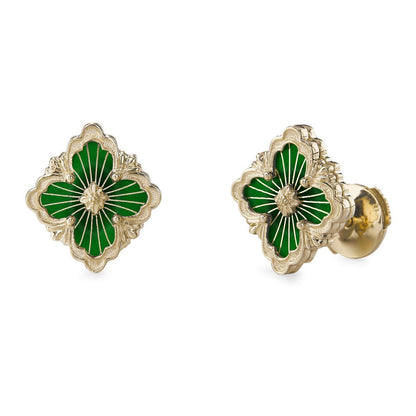 [OAKJURI Jewelry JEWELRY]OPERA TULLE GOLD BUTTON EARRINGS ENAMELED ELEMENT