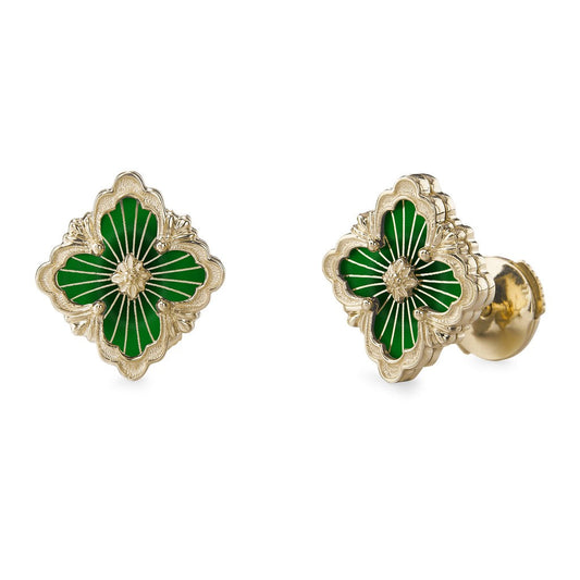 [OAKJURI Jewelry JEWELRY]OPERA TULLE GOLD BUTTON EARRINGS ENAMELED ELEMENT