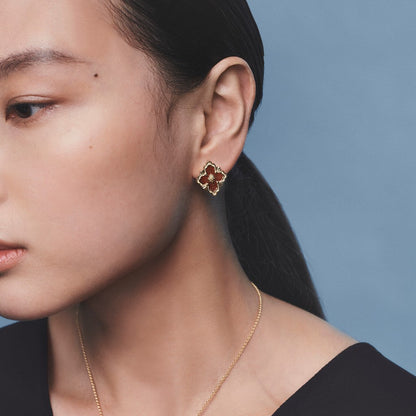 [OAKJURI Jewelry JEWELRY]OPERA TULLE GOLD BUTTON EARRINGS ENAMELED ELEMENT