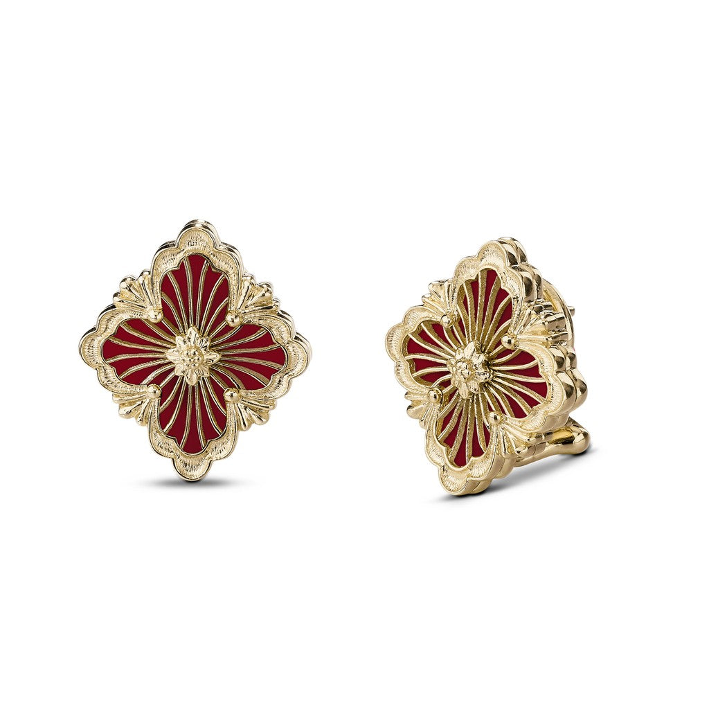 [OAKJURI Jewelry JEWELRY]OPERA TULLE GOLD BUTTON EARRINGS ENAMELED ELEMENT