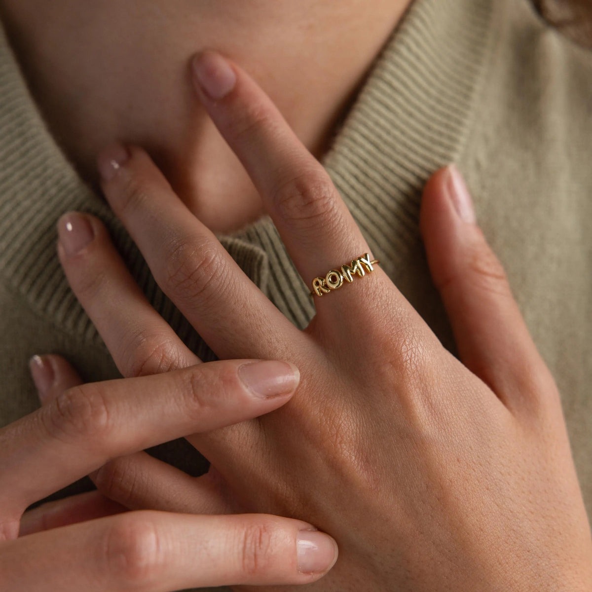 Bubble Name Ring