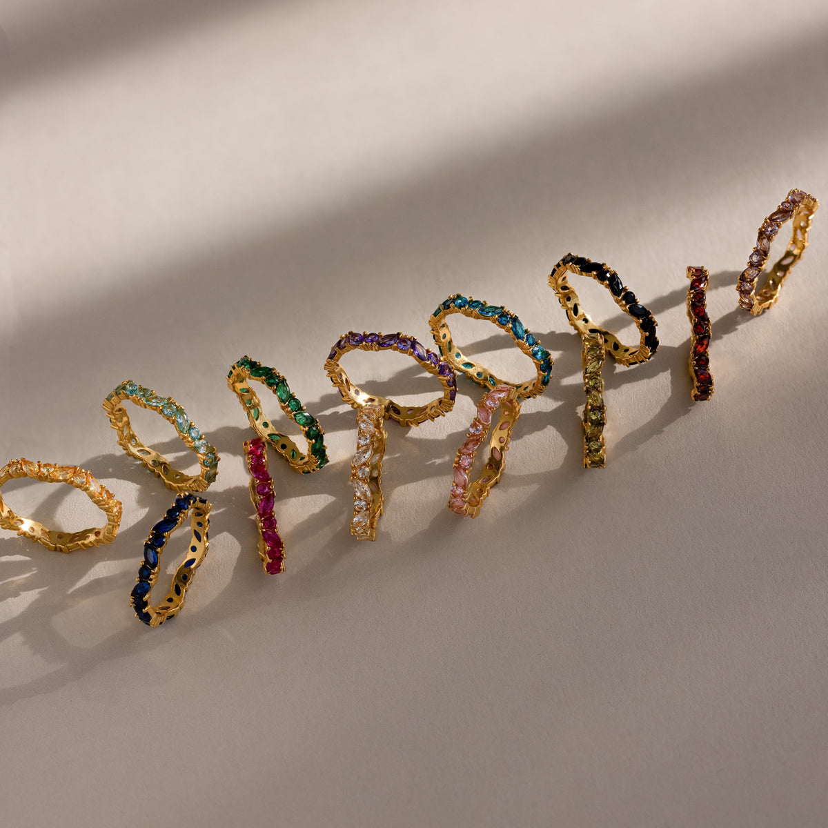 Staggered Marquise Birthstone Ring