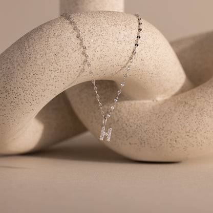 Dainty Pave Letter Necklace
