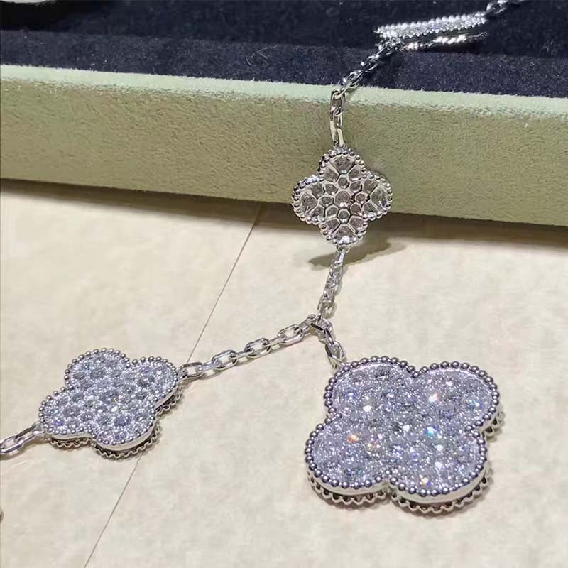 [OAKJURI Jewelry]CLOVER 6 MOTIFS SILVER DIAMOND BRACELET