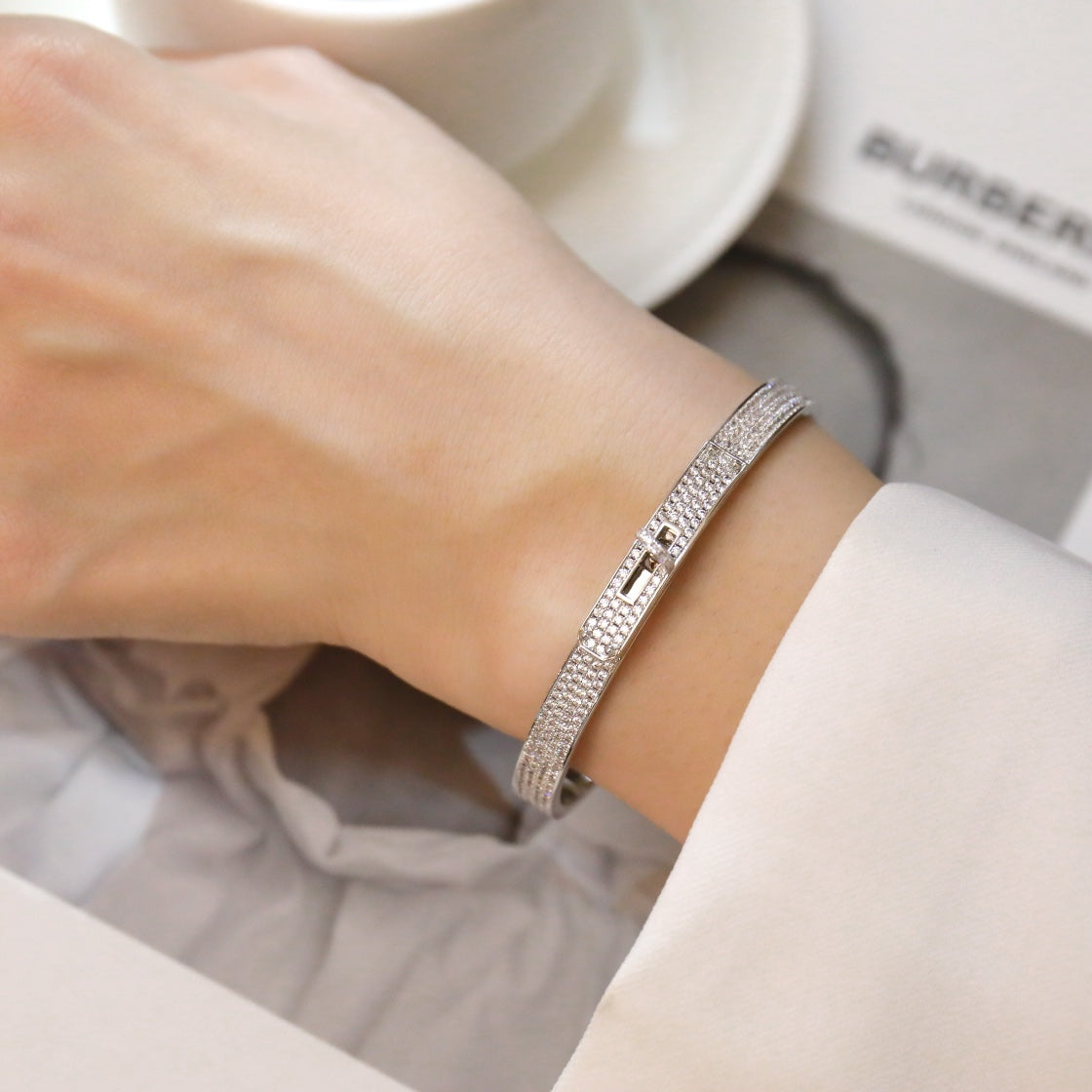 [OAKJURI Jewelry]KELLY BRACELET DIAMOND PAVED