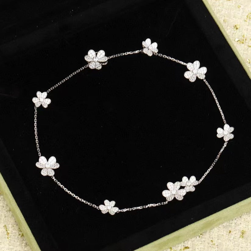[OAKJURI Jewelry]FRIVOLE SILVER 9 FLOWERS NECKLACE