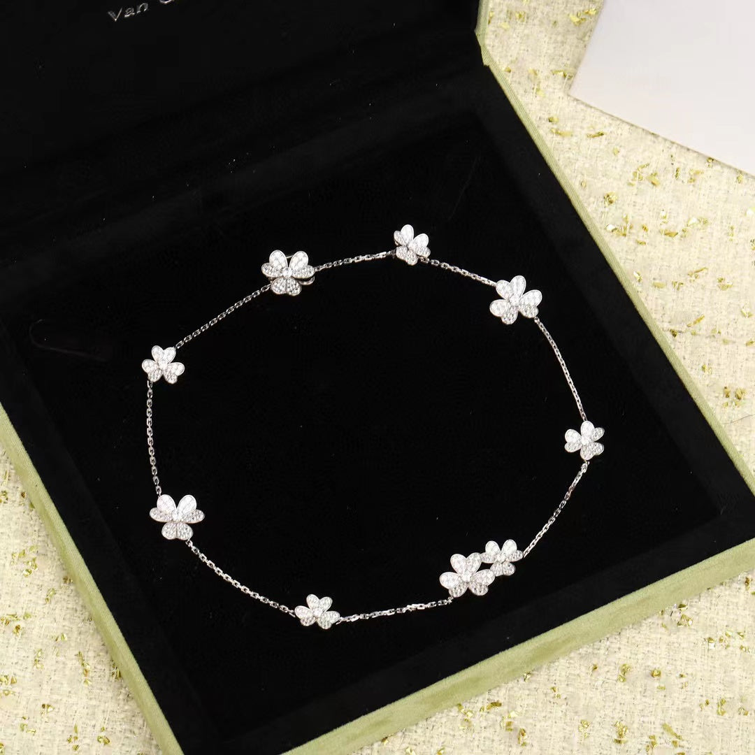 [OAKJURI Jewelry]FRIVOLE SILVER 9 FLOWERS NECKLACE