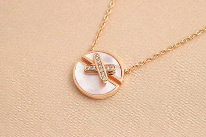 [OAKJURI Jewelry]JEUX DE ROSE GOLD DIAMOND NECKLACE