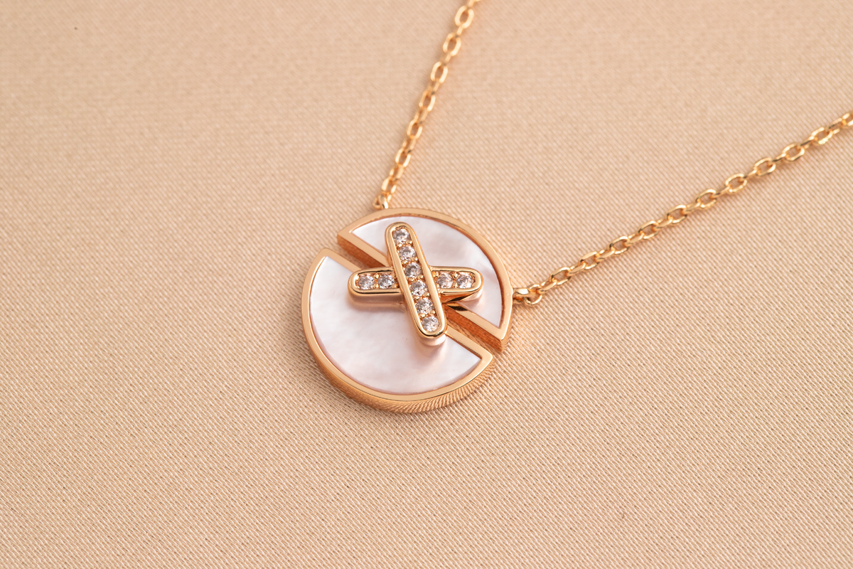 [OAKJURI Jewelry]JEUX DE PINK GOLD DIAMOND NECKLACE
