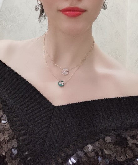 [OAKJURI Jewelry]JEUX DE ROSE GOLD DIAMOND NECKLACE