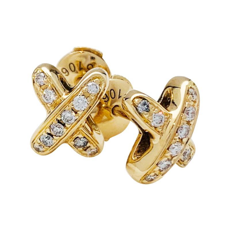 [OAKJURI Jewelry]JEUX DE GOLD DIAMOND EARRINGS
