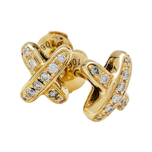 [OAKJURI Jewelry]JEUX DE GOLD DIAMOND EARRINGS