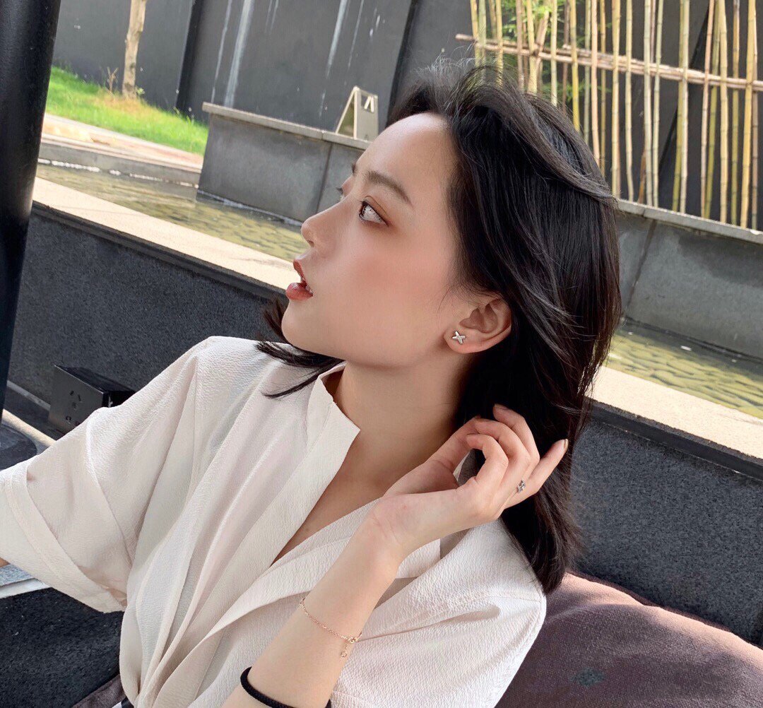 [OAKJURI Jewelry]JEUX DE WHITE MOP PINK GOLD DIAMOND EARRINGS