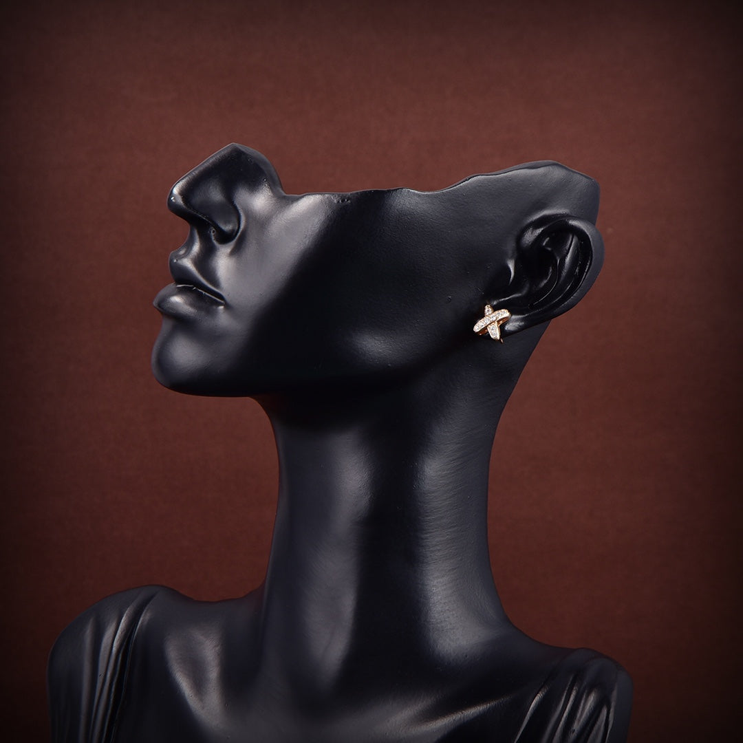 [OAKJURI Jewelry]JEUX DE GOLD DIAMOND EARRINGS