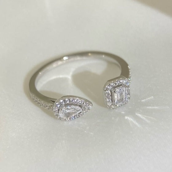 [OAKJURI Jewelry]MY TWIN TOI & MOI SILVER DIAMOND RING