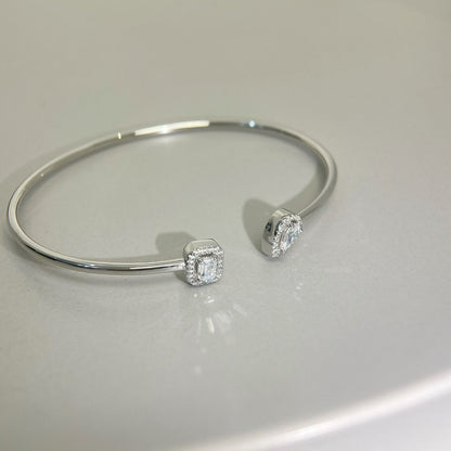 [OAKJURI Jewelry]JONC FLEX MY TWIN TOI & MOI SILVER DIAMOND BRACELET