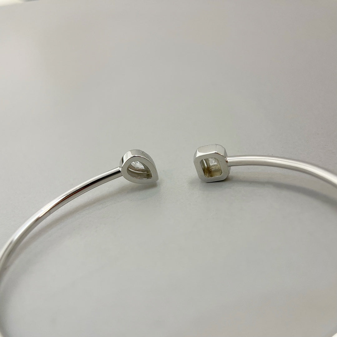 [OAKJURI Jewelry]JONC FLEX MY TWIN TOI & MOI SILVER DIAMOND BRACELET