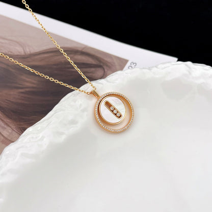 [OAKJURI Jewelry]LUCKY MOVE MM NACRE BLANCHE DIAMOND NECKLACE