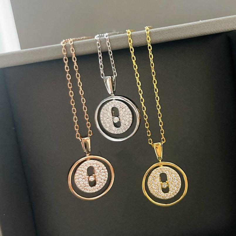 [OAKJURI Jewelry]LUCKY MOVER PM PAVED NECKLACE