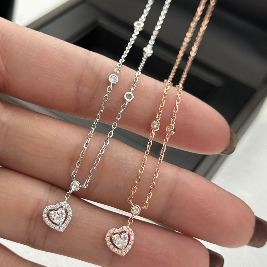 [OAKJURI Jewelry]JOY HEART DIAMOND NECKLACE