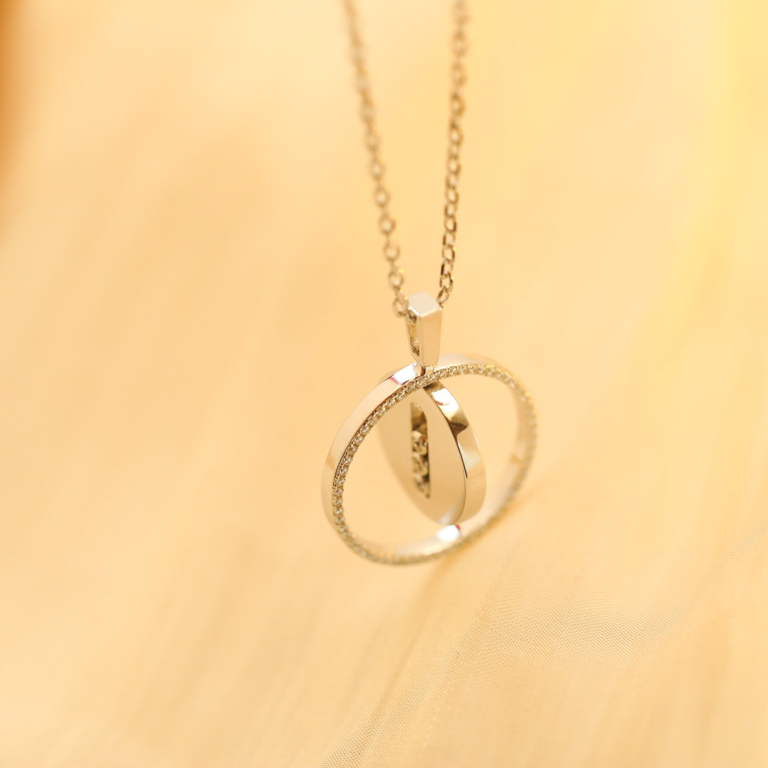 [OAKJURI Jewelry]LUCKY MOVE MM SILVER DIAMOND NECKLACE