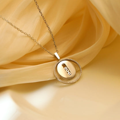 [OAKJURI Jewelry]LUCKY MOVE MM SILVER DIAMOND NECKLACE