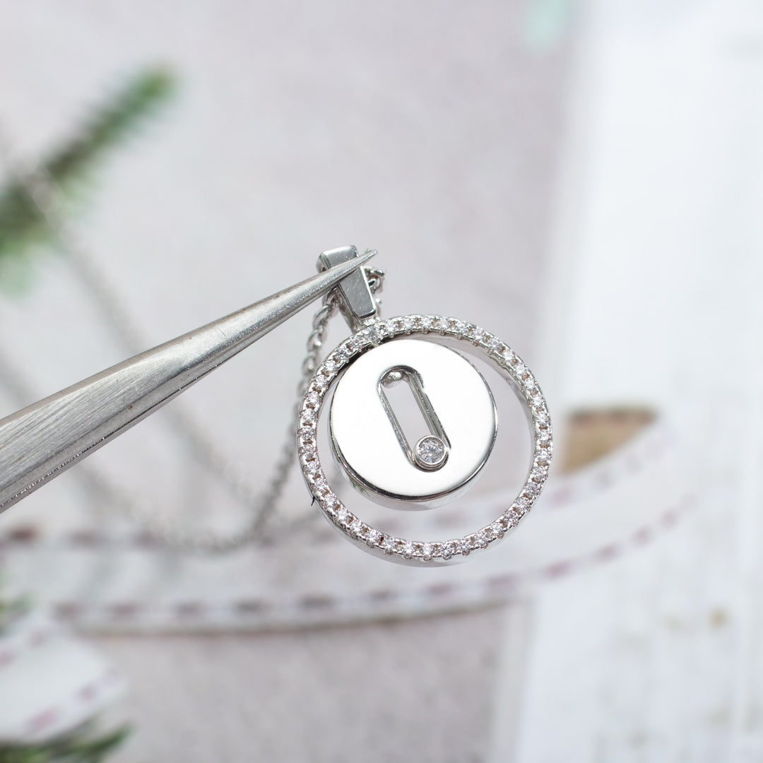 [OAKJURI Jewelry]LUCKY MOVE PM NECKLACE SILVER DIAMOND