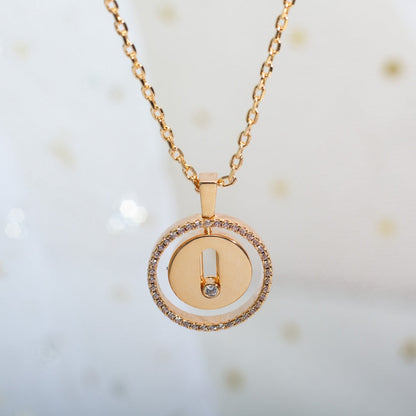 [OAKJURI Jewelry]LUCKY MOVE PM NECKLACE PINK GOLD DIAMOND