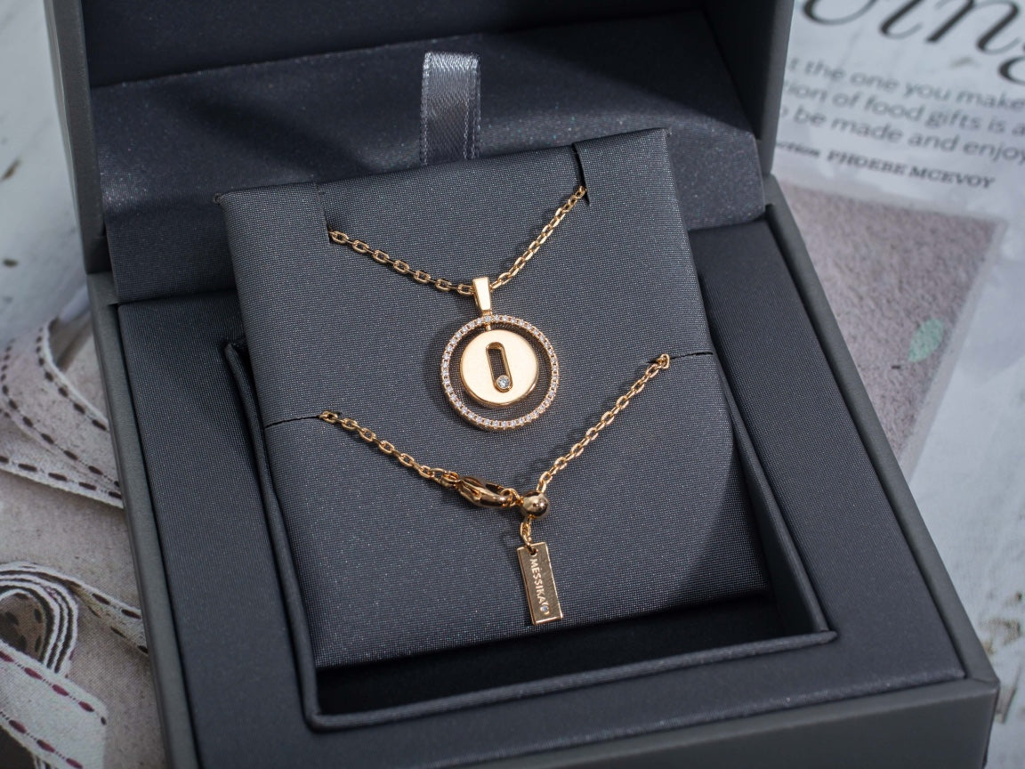 [OAKJURI Jewelry]LUCKY MOVE PM NECKLACE PINK GOLD DIAMOND