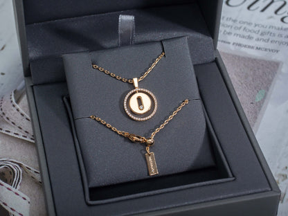 [OAKJURI Jewelry]LUCKY MOVE PM NECKLACE PINK GOLD DIAMOND