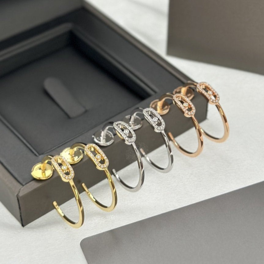 [OAKJURI Jewelry]CREOLES MOVE UNO PM DIAMOND EARRINGS
