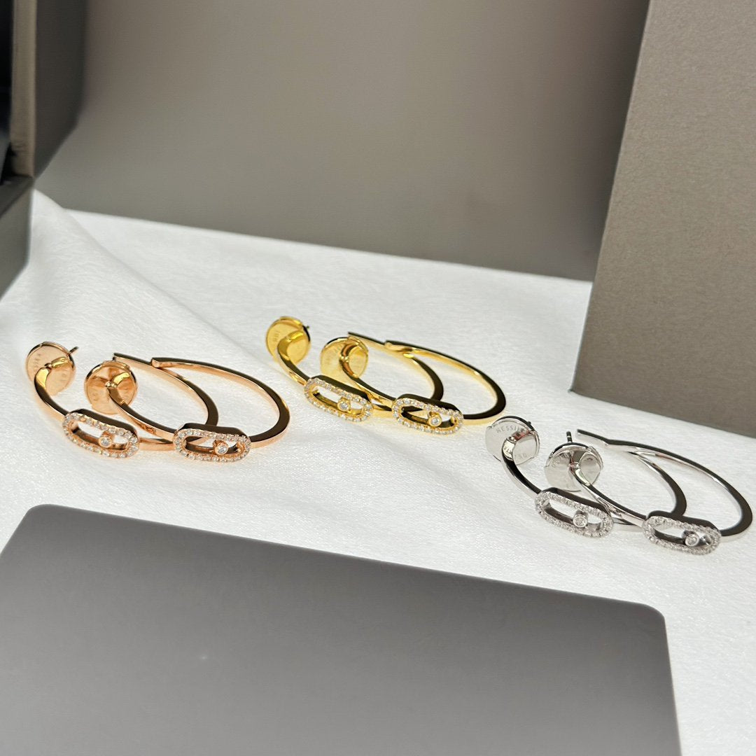 [OAKJURI Jewelry]CREOLES MOVE UNO PM DIAMOND EARRINGS