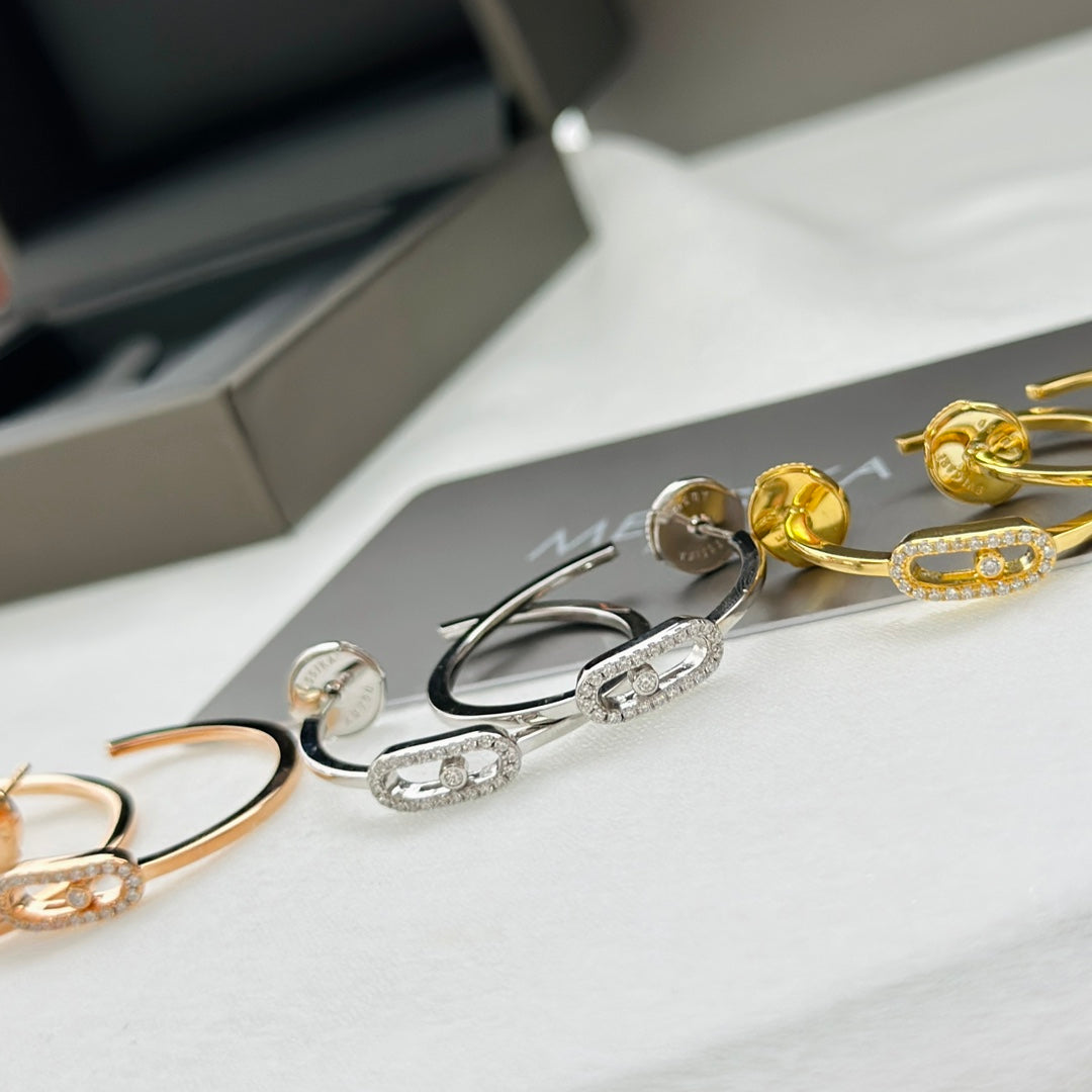 [OAKJURI Jewelry]CREOLES MOVE UNO PM DIAMOND EARRINGS