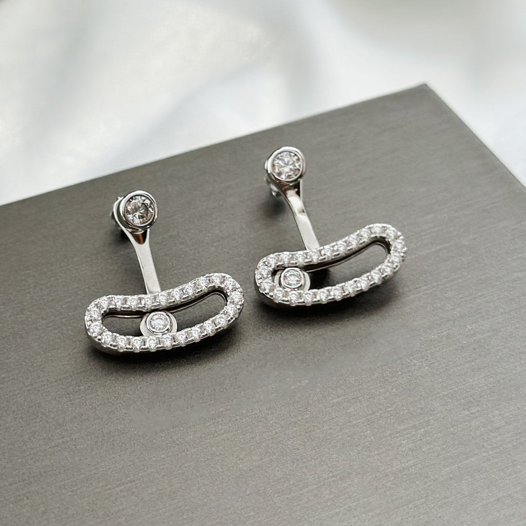 [OAKJURI Jewelry]MOVE UNO SILVER DIAMOND EARRINGS
