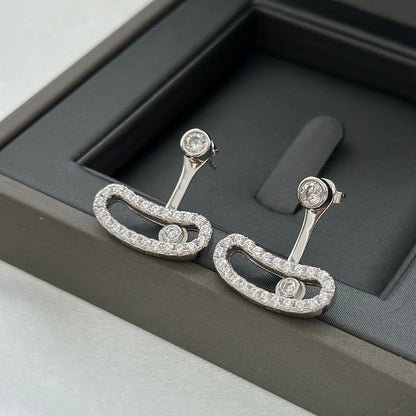 [OAKJURI Jewelry]MOVE UNO SILVER DIAMOND EARRINGS
